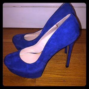 Blue Suede Platform High heels